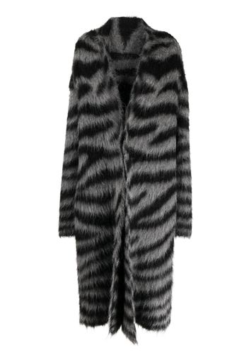 Monse zebra-print long cardigan - Grey