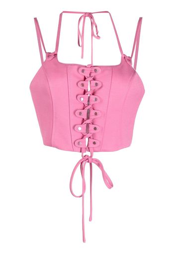 Monse studded lace-up bustier top - Pink