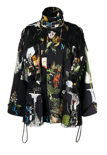 Monse graphic-print tulle panel jacket - Black