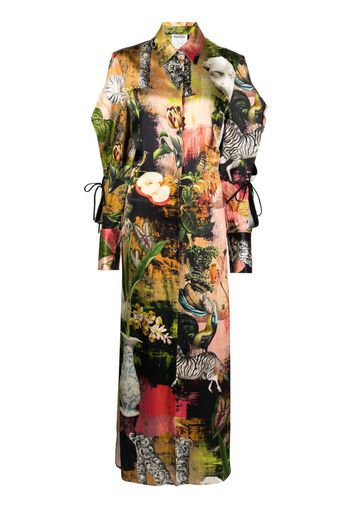 Monse lace-up detailed shirt dress - Multicolour