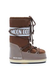 Moon Boot Kids logo-print round-toe boots - Brown