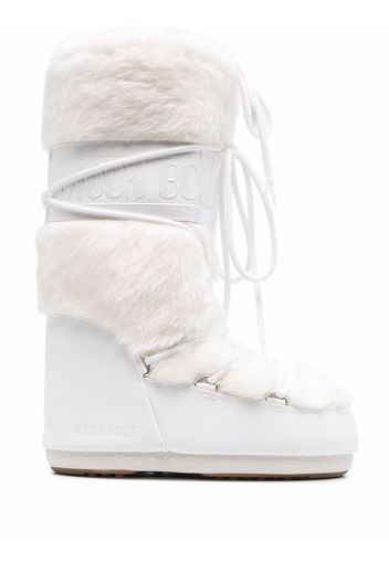 Moon Boot faux-fur trim snow boots - White