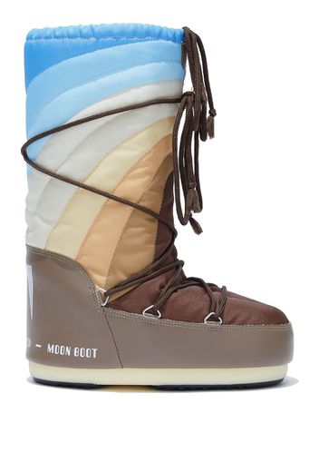 Moon Boot logo rainbow-print snow boots - Brown