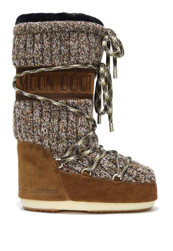 Moon Boot Icon knitted snow boots - Brown