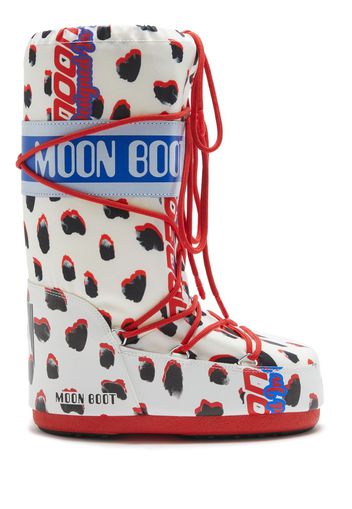 Moon Boot Icon Retrobiker Dalmatian boots - Black