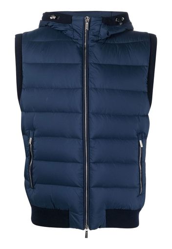 Moorer quilted-finish padded gilet - Blue