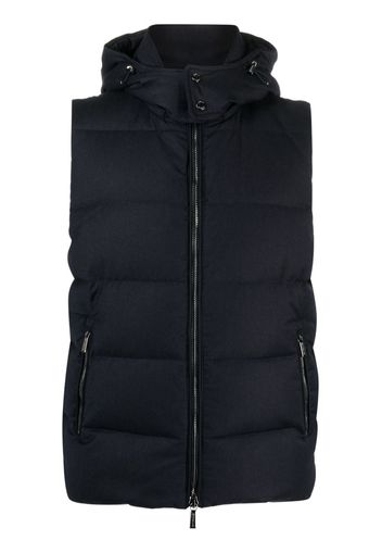 Moorer hooded padded gilet - Blue