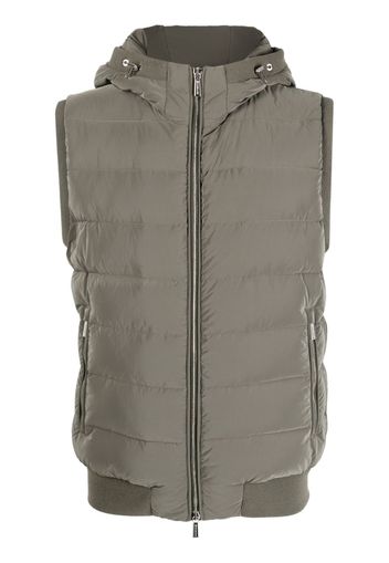 Moorer hooded padded gilet - Green