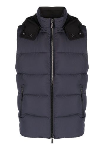 Moorer high-neck padded gilet - Blue