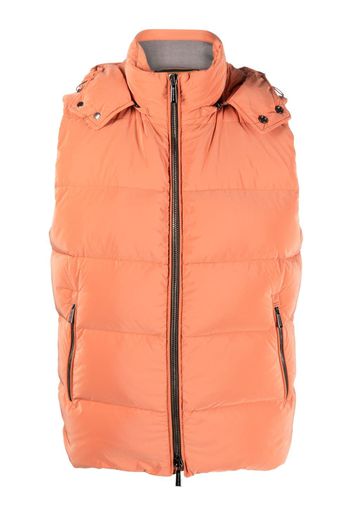 Moorer hooded padded gilet - Orange