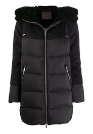 felt-panelled puffer coat