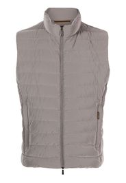 Moorer reflective-effect zip-up gilet - Grey