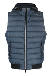 Moorer down-feather padded hooded gilet - Blue