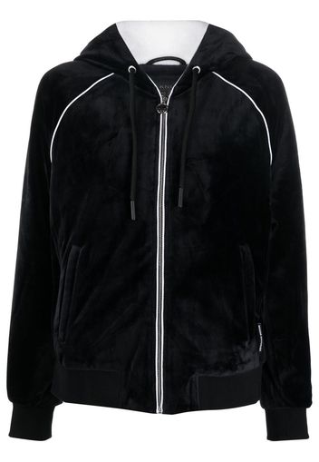 Moose Knuckles velvet zipped tracksuit jacket - Black