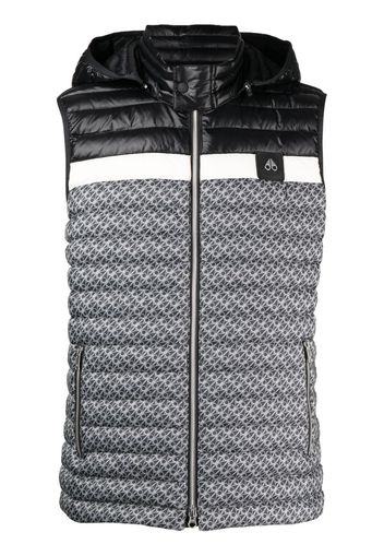 Moose Knuckles logo jacquard padded gilet - Black