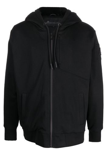 Moose Knuckles logo-embroidered zip-up hoodie - Black