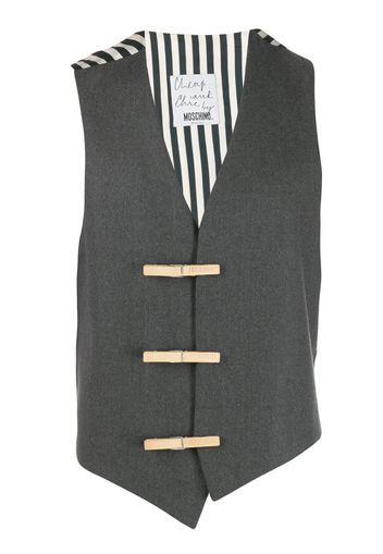 Moschino Pre-Owned contrasting striped back vest - Grey