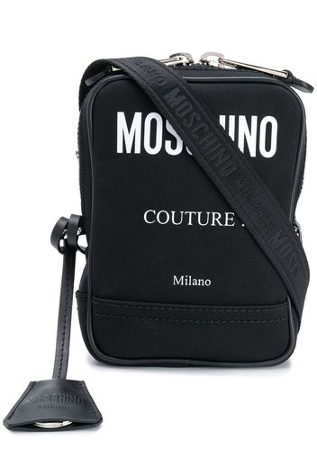 Moschino contrast logo shoulder bag - Black