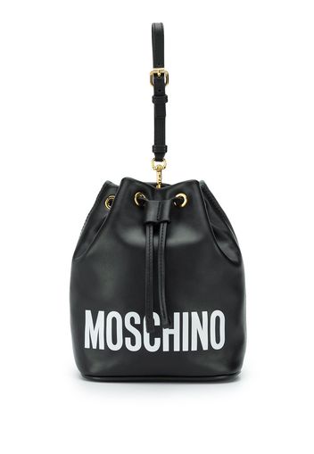 Moschino logo bucket bag - Black