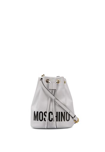 Moschino logo bucket bag - White