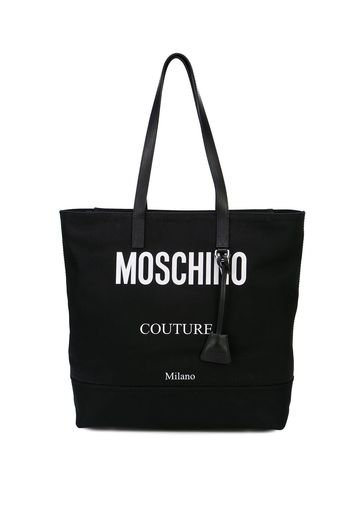 Moschino contrast logo tote bag - Black