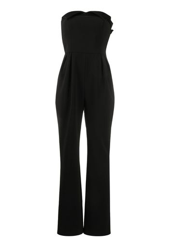 strapless pleated jumpsuit