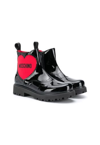 TEEN heart chelsea boots