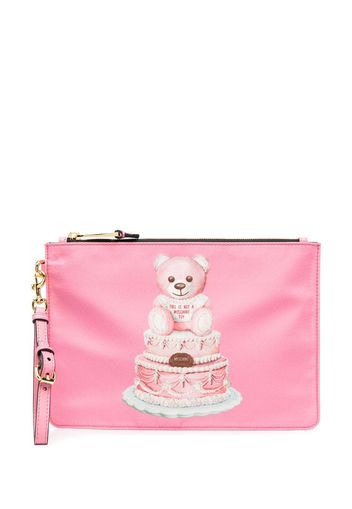 Teddy Bear zipped clutch