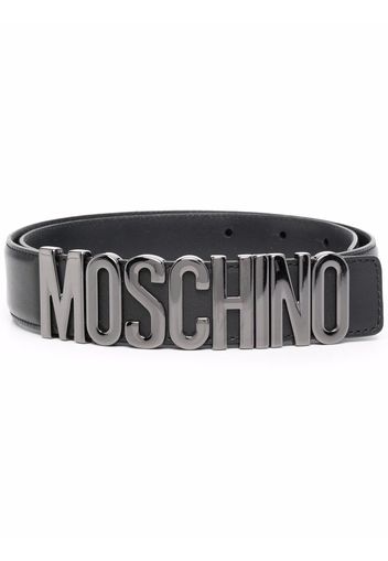 Moschino logo-lettering belt - Black