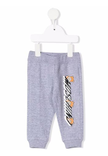 Moschino Kids logo-print cotton track pants - Grey