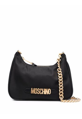 Moschino logo-shoulder bag - Black