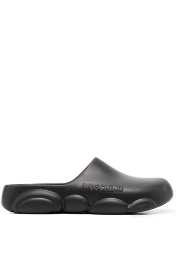 Moschino Teddy Bear-sole round-toe slides - Black