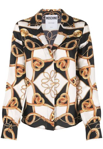 Moschino baroque pattern-print silk shirt - Black