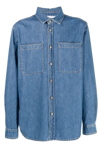 Moschino teddy bear-print denim shirt - Blue