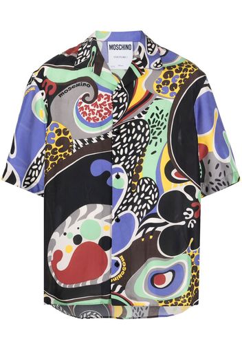 Moschino graphic-print Cuban shirt - Black