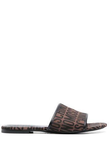 Moschino logo-print open-toe sandals - Black