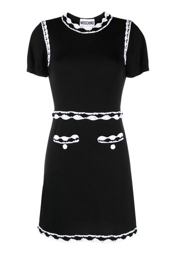 Moschino lace-trim knitted dress - Black