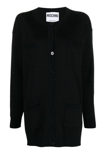 Moschino monogram-jacquard cardigan - Black