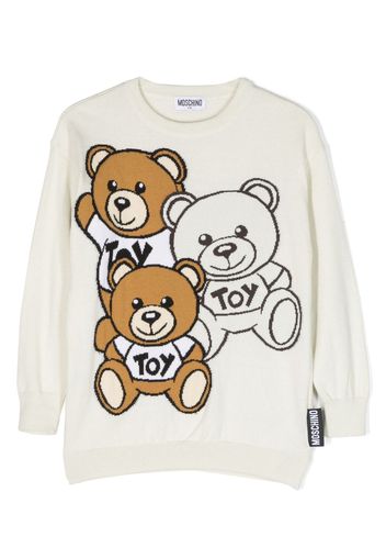 Moschino Kids Teddy Bear fine-knit jumper - Neutrals