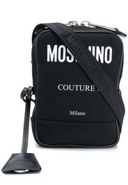 Moschino contrast logo shoulder bag - Black