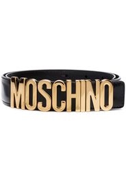 Moschino black logo belt