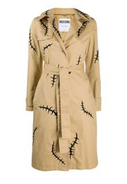 scar-print trench coat