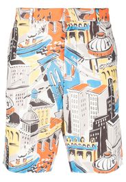 Moschino graphic-print bermuda shorts - Grey