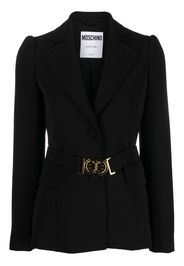 Moschino logo-plaque single-breasted blazer - Black