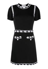 Moschino lace-trim knitted dress - Black