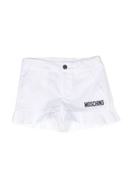 Moschino Kids logo-print peplum style shorts - White