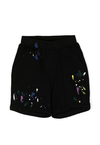 Mostly Heard Rarely Seen 8-Bit Louis paint-splatter track shorts - Black