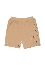 Mostly Heard Rarely Seen 8-Bit Louis paint-splatter shorts - Brown