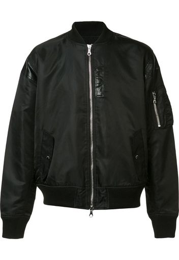 leather detailing bomber jacket