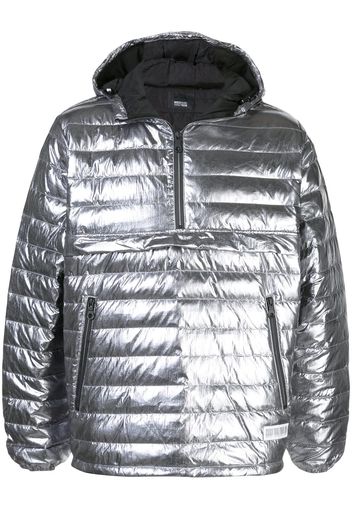 Mostly Heard Rarely Seen quarter zip puffer jacket - Silver